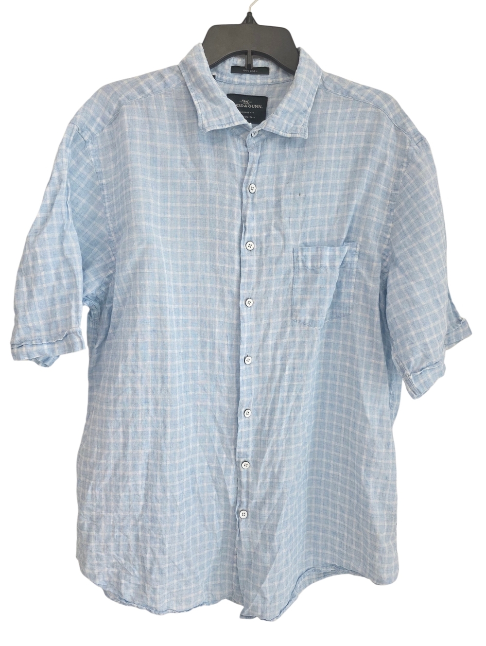 Rodd And Gunn Short Sleeve Button Down Shirt  Original Fit Men BlueWhite Size XL